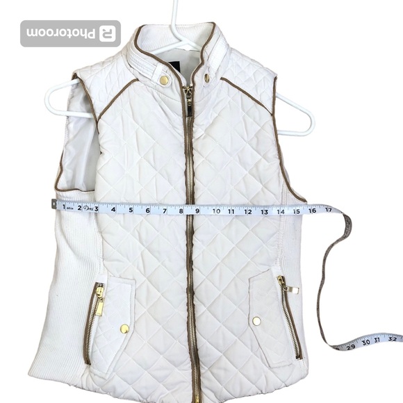 Active USA Puffer Zip Up Vest, White, Small - Picture 3 of 8